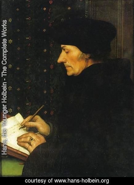 Hans, the Younger Holbein - Portrait of Erasmus of Rotterdam Writing I