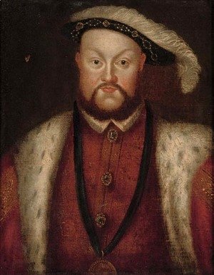 Portrait of Henry VIII (1491-1547), half-length, with a jewelled tunic and chain
