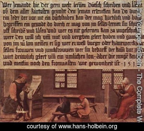 Hans, the Younger Holbein - Summary of a schoolmaster, Scene lessons for children