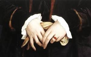 Hans, the Younger Holbein - Christina of Denmark, Ducchess of Milan (detail) 1538
