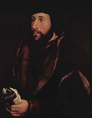 Portrait of a Man Holding Gloves and Letter c. 1540