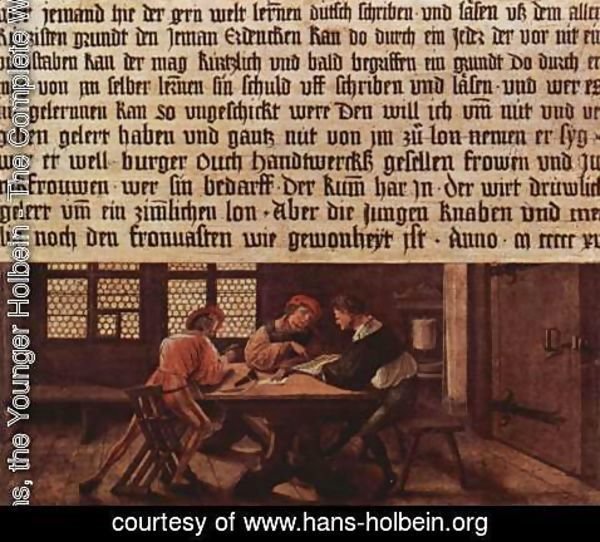 Hans, the Younger Holbein - Summary of a schoolmaster, Scene lessons for adults