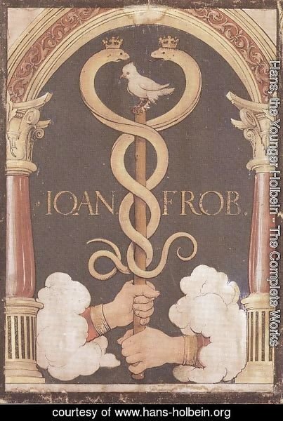 Hans, the Younger Holbein - Printer's Device of Johannes Froben