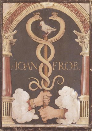 Hans, the Younger Holbein - Printer's Device of Johannes Froben