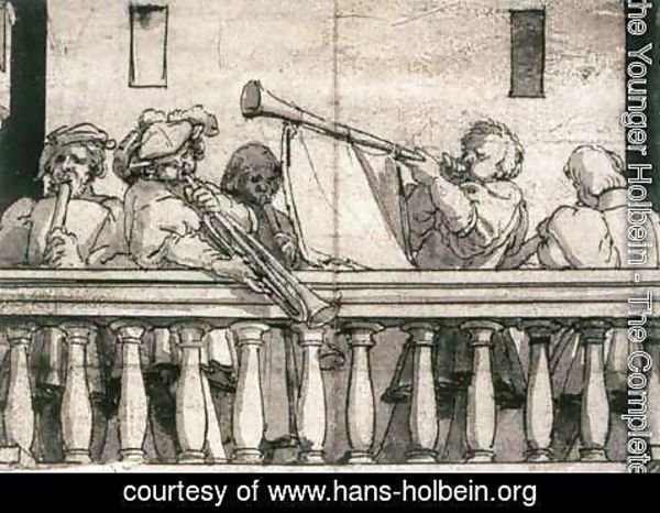 Hans, the Younger Holbein - Musicians on a Balcony c. 1527