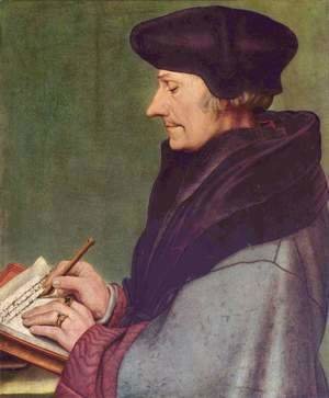 Hans, the Younger Holbein - Portrait of Erasmus of Rotterdam Writing 1523
