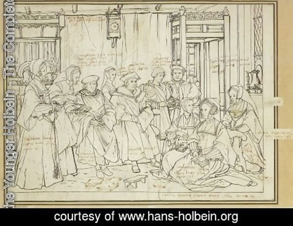Hans, the Younger Holbein - Study for the Family Portrait of Sir Thomas More c. 1527